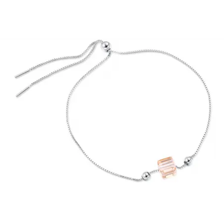 Tendance bracelet femme argent à pierre cube doré ajustable