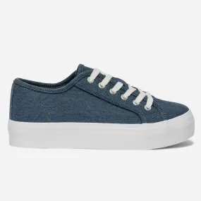 Tennis à plateforme TEXTO bleue en toile  - Toiles Femme | ERAM