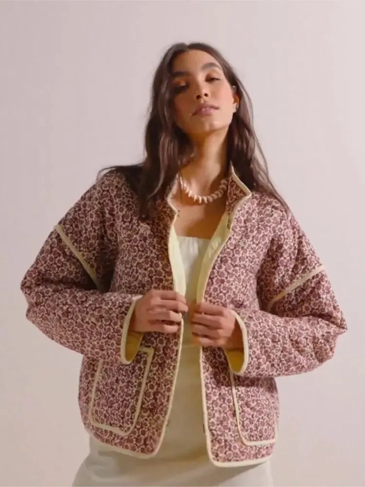 Veste vintage à imprimé floral